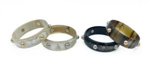 Brazaletes de cuerno de oro y plata de 2 colores de búfalo natural, brazalete lacado de color de la mejor calidad, brazalete lacado, pulsera de cuerno - Product Image 4