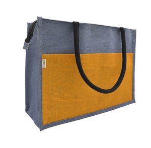 2 Color Rectangle Jute <b>Bags</b> Large Size Good Quality Handmade With Rope Handles Shopping Grocery Use Deluxe Durable Comfortable - Product Image 3