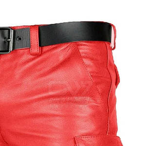 กางเกงขาสั้นหนังแฟชั่นผู้ชายแบบมีซิป - Product Image 6