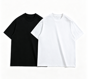 Camiseta Negra de Cuello Redondo y Manga Corta de Algodón para Streetwear, Promoción de Marca, Jersey con Estampado Geométrico, Logotipo Personalizado, Corte Regular - Product Image 1