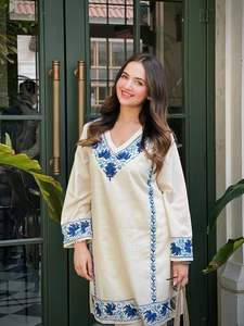 Embroidery Summer Cotton Kurti pant set Long Co ord set India wholesale manufacturer <b>kurtis</b> for women in India Coordinate set - Product Image 2