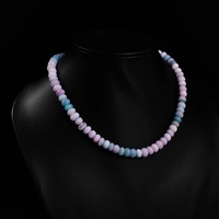 Collier de perles d'opale de lavande de qualité faite à la main de haute brillance avec perles de pierre rondes finition lisse pour la conception de cadeau de bijoux pour femmes