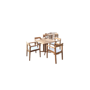 Ensemble de table à manger moderne et luxueux en bois de teck Mobilier de patio gracieux pour hôtel et restaurant Cuisine d'extérieur et salle à manger - Product Image 2