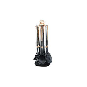 Ensemble de 7 cuillères en silicone importées, noires avec manche doré, résistantes à la chaleur, sans BPA, compatibles lave-vaisselle, pour la cuisine - Product Image 3