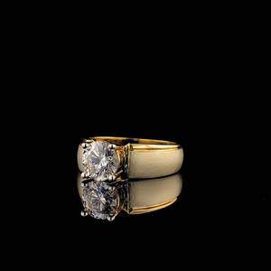 แหวนโซลิแทร์ทำด้วยมือสีทอง14K 1.50CTW เพชรสำหรับผู้ชายแหวนหมั้นและครบรอบประดับเพชรปลูกในห้องปฏิบัติการของขวัญที่สมบูรณ์แบบ - Product Image 6