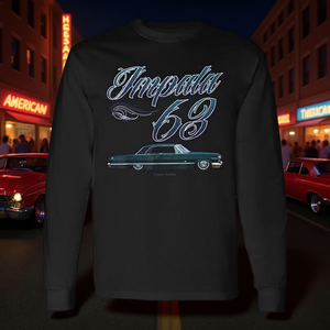 Maglietta promozionale a maniche lunghe 1963 Impala Low Rider Kustom Lead Sled Hot Rod Muscle Car - Product Image 3