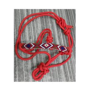 Nailon rojo de alta calidad, duradero, Inglés occidental, diseño geométrico, cuerda con cuentas, Halter, superventas, fabricantes indios, venta al por mayor - Product Image 1