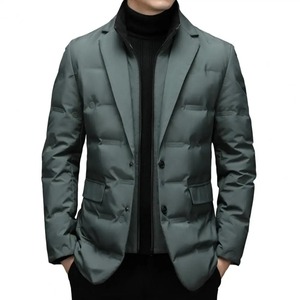 Chaqueta de invierno a prueba de viento a prueba de frío para hombre, traje, bufanda, cuello, chaqueta de plumón sencilla, ropa para hombre - Product Image 5