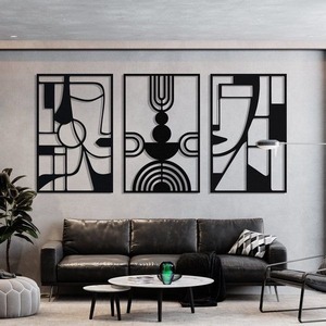 Panel de Arte de pared de Metal de geometría abstracta única para decoración de habitaciones interiores en espacios contemporáneos de proveedor indio - Product Image 4