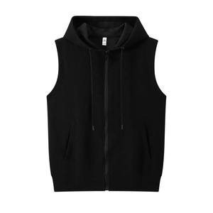 เสื้อแขนกุดมีฮู้ดแขนกุดพิมพ์ลายสำหรับออกกำลังกายฟิตเนสแบบซิปรูดได้สำหรับผู้ชายใส่ออกกำลังกายในฤดูร้อน - Product Image 3