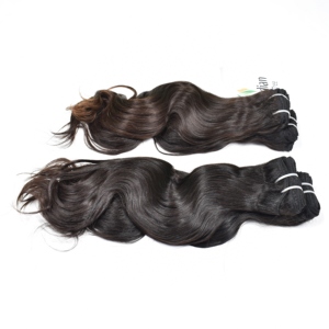 Extensions de cheveux humains indiens 100% Remy non traités, teinture noire, vague corporelle, cuticule alignée, couleur noire naturelle, pas cher - Product Image 1