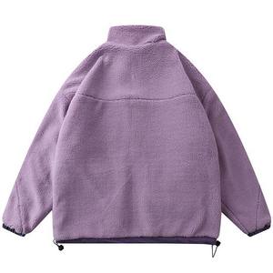 OEM High Quality Winter Zip Up <b>Fleece</b> <b>Sherpa</b> Jacket <b>Men</b> Custom Logo Oversized <b>Sherpa</b> <b>Fleece</b> Jacket Cargo Pocket - Product Image 5