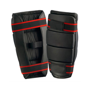 Protège-tibias de boxe en cuir PU de haute qualité Équipement de protection d'entraînement professionnel personnalisé en gros - Product Image 4