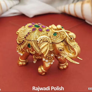 Beutiful Temple <b>Jewellery</b> Elephant Design Rajwadi Plated Sindoor Box - Product Image 1