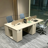 Meubles de bureau modulaires en bois de luxe pour plan de travail ouvert, cloison de bureau, poste de travail pour 4 personnes