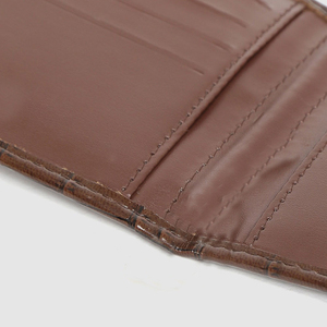 2024 ventes directes d'usine tête de Crocodile conception hommes court portefeuille en cuir PU RFID bloquant ouvert Polyester pince à la mode - Product Image 5