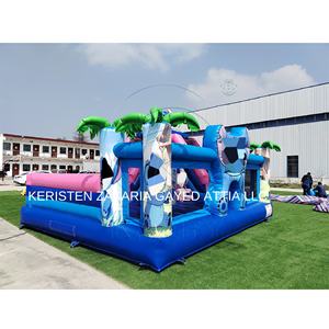 Castillo Inflable Comercial de PVC, Tobogán Gigante Azul para Niños, Parque de Diversiones - Product Image 1