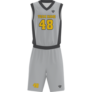 Ensemble de maillots de basket-ball personnalisés pour hommes, sans manches, uniforme sportif, séchage rapide, respirant, polyester, ensemble maillot et short d'entraînement pour équipe - Product Image 1
