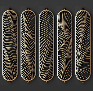 Black Metal Laser Cut Privacy <b>Screen</b> Fence Modern Outdoor Decorative Panel Weatherproof Partition Wholesale Export from India - Product Image 4