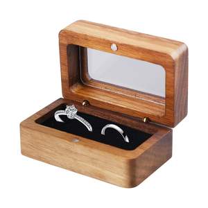 Boîte de rangement pour bagues en bois massif |   Finition artisanale raffinée |   Vente en gros directe d'usine - Product Image 1