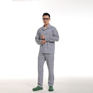 Trajes de paciente Unisex de algodón 100% con rayas, bata de laboratorio de Hospital de buena calidad, uniforme cómodo para hombres y mujeres - Product Image 2