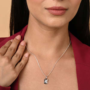 Compre Colgantes de Plata de Ley 925 de Primera Calidad para Mujeres y Niñas, Geométricos, con Diamantes de Rodio, Moissanita, Oro Rosa y Base de Platino - Product Image 3