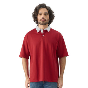 Camisetas de algodón 100% en blanco para hombre, camisetas polo de manga corta lisas con logotipo bordado para hombre de talla grande - Product Image 1