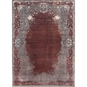 Alfombras de Lana y Seda Anudadas a Mano Aalam, Diseño Floral Rojo y Naranja para Hogar y Auto, Rectangulares, Modelo Pae-6143, Alfombra de Sala, Pasillo - Product Image 1