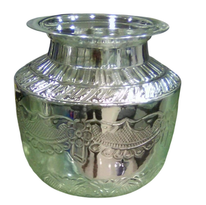 Vase en aluminium de qualité supérieure pour les rituels hindous, les fonctions de temple, les cérémonies de mariage et les cultes quotidiens, décoration de la maison - Product Image 1