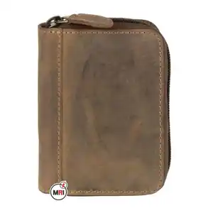 กระเป๋าสตางค์หนัง PU บางกะทัดรัดสำหรับผู้ชายกระเป๋าสตางค์แนวตั้งแบบมีซิปกันน้ำแฟชั่นยาว