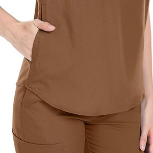 Conjuntos de uniformes de enfermera con cuello en V y logotipo personalizado para hombres y mujeres, dentista, enfermeras, Hospital, Top, pantalones para correr, trajes de uniformes dentales de lona - Product Image 5