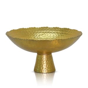 Bol de service en laiton à texture supérieure conçu pour les offrandes de temple de présentation de luxe ou la collection de cuisine vintage - Product Image 6