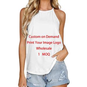 Camisetas sin mangas ecológicas de secado rápido transpirables ligeras al por mayor para mujer, camiseta de poliéster de Color sólido, Camiseta larga para entrenamiento de gimnasio frontal - Product Image 6