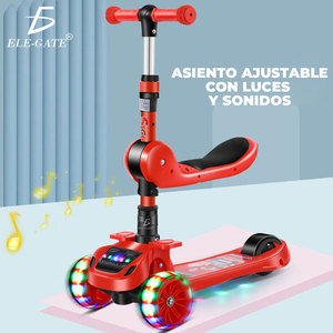 Scooter Eléctrico de Acero de 3 Ruedas para Niños, Plegable, con Luces y Sonidos para Jugar al Aire Libre - Product Image 5