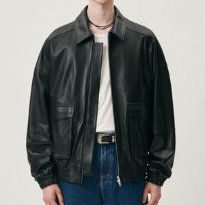 Venta al por mayor de chaquetas de cuero en blanco de moda cortavientos chaquetas de cuero de la motocicleta de alta calidad PU Casual chaquetas de cuero de los hombres - Product Image 1