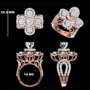 Bague royale élégante en diamant pour femme, bijoux vintage luxueux pour mariage, fiançailles, anniversaire ou fête - Product Image 2