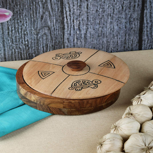 Hotpot de madera de calidad superior en diseño hecho a mano Caja de utensilios de cocina de forma redonda de alta calidad con tapa desmontable - Product Image 5