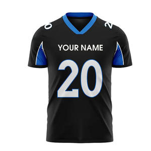 Maillot de football américain imprimé par sublimation en polyester, bon maillot de football américain à col en V personnalisé, design 2025 - Product Image 3