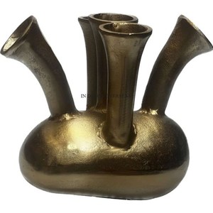 Suministro directo de fábrica Heavy Duty Metal Chapado en oro Fancy Unique Designer Florero Decoración de mesa Accesorios Suministros - Product Image 6
