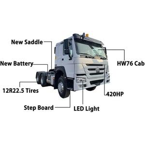 Camion tracteur d'occasion Howo 420HP RHD Diesel Automatique 6x4 avec suspension pneumatique et siège conducteur – Camion tracteur lourd 6x4 - Product Image 5