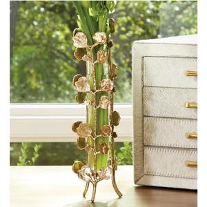 Vase à fleurs côtier en fer artisanal moderne, noir et or, luxe, écologique, décoration d'intérieur design, Zahid Exports - Product Image 4