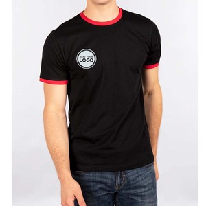 T-shirts en coton Ringer, T-shirts ajustés doux de qualité supérieure, T-shirts unisexes en coton et polyester Ringer pour hommes - Product Image 1