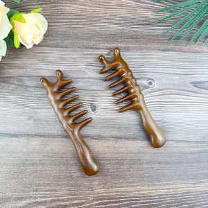 Peine de Madera Ecológico para Masaje Capilar, Peine de Dientes Anchos de Madera Natural para Masaje del Cuero Cabelludo, Herramienta para el Cuidado del Cabello para Salón, Spa y Hogar - Product Image 3