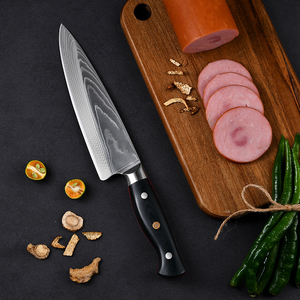 Couteau de chef de cuisine Damas professionnel personnalisé en gros Acier à haute teneur en carbone avec manche en bois Services OEM ODM - Product Image 6