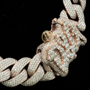 Chaîne en argent personnalisée exclusive avec diamants vvs et pierres émeraude 20 grammes émeraude taille igi certifiée vente en gros en vrac oem odm - Product Image 2