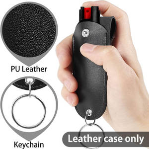 Estuche para Gas Pimienta de Seguridad Personal, Llavero de Cuero PU, Cierre de Botón a Presión Seguro, Estuche para Gas Pimienta - Product Image 3