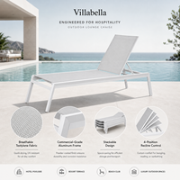 Chaise longue en aluminium pour l'extérieur, mobilier de luxe pour hôtel, villa, bord de piscine, mobilier de jardin, mobilier de patio