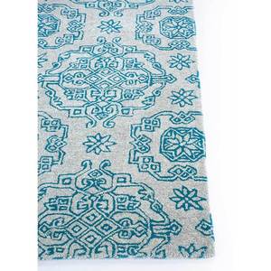 Tapis de salon classique Imara Blue Classic Tra-13520 en laine tuftée à la main, motif losanges rectangulaires de 10 mm, viscose, pour couloir - Product Image 4