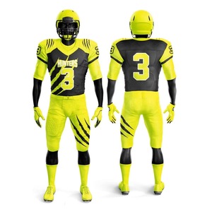 Set uniforme personalizzata e traspirante estiva da Football americano con stampa del nome del Team pantaloni in Jersey personalizzati 100% poliestere - Product Image 1