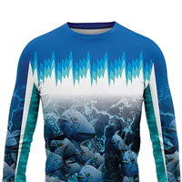 T-shirt de pêche à manches longues pour homme, logo personnalisé, vente en gros, respirant, sublimation, UPF 50+, polyester, tailles personnalisées